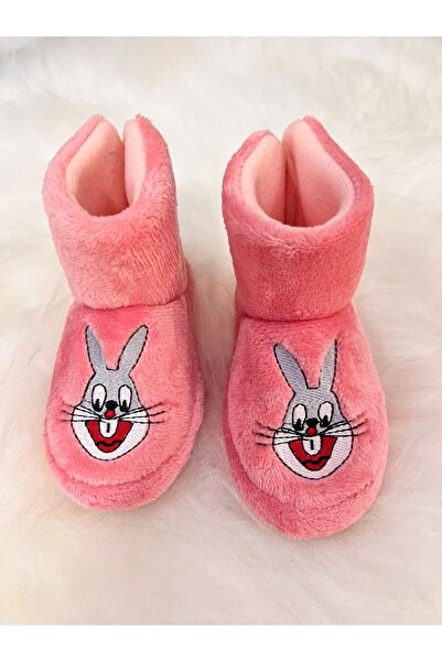 dekan toys Panduf Kız Çocuk Ev Ayakkabısı Ev Botu Yavruağzı Renk Tavşan Figür...