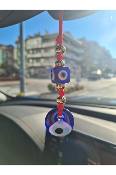 ONEPRETTYWISH Nazar Kırmızı İpli Dikiz Aynası Araba Süsü