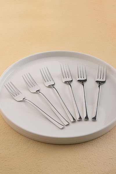 ACAR Karat Moon 6-Piece Steel Sweet Fork Set