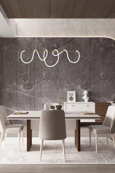 Modalife Linen 4 Sandalye 1 Sabit Masa 180x100 cm Yemek Masası Takımı 4 Kişil...