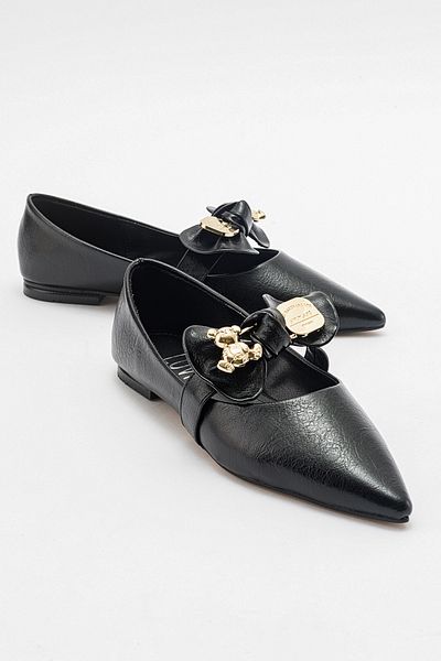 LuviShoes Жіночий бабет HELSI з чорним блискучим бантом