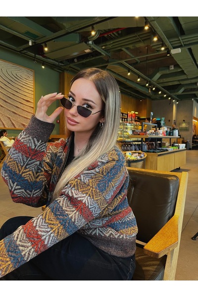 TomyHelf Gold Siyah Vintage Kadın Güneş Gözlüğü