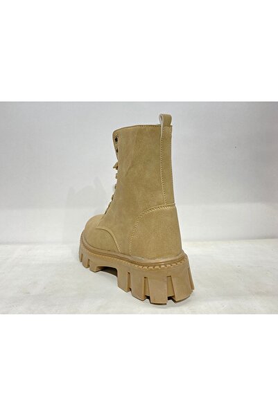 Emax Beige thick sole postal boots