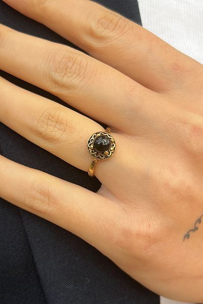 Pinart Adjustable Natural Stone Copper Women's Ring SM00012345