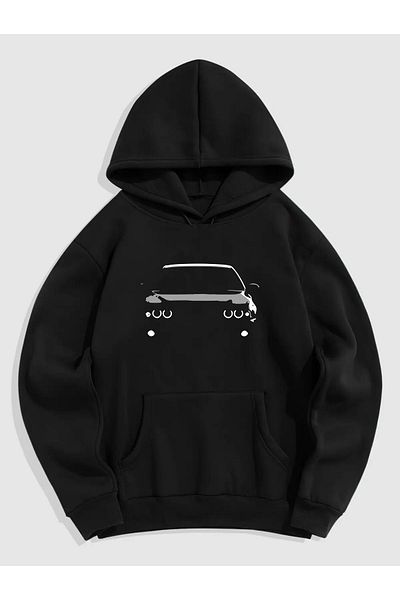 Natch Wear Hanorac oversize cu imprimeu BMW în față neagră