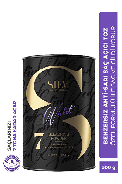 SİEM Bleaching Powder Violet 7 Ton'a Kadar Saç Renk Açıcı Toz Anti Sarı Saç A...