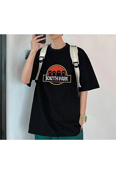 Le Savu Μπλουζάκι South Park με τύπωμα Μαύρο Χρώμα Unisex oversized Le Savu