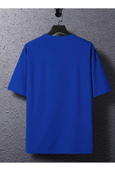 Revasser Unisex γυναικείο/ανδρικό μπλουζάκι Νέας Υόρκης πολύχρωμο με στάμπα, Oversize, χτενισμένο βαμβακερό μπλουζάκι