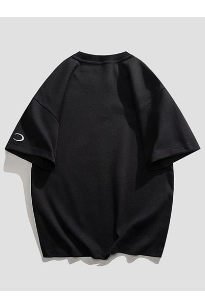 Revasser Unisex dámské/pánské ONE barevné oversize česané bavlněné tričko s vlastním potiskem
