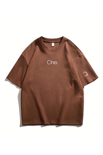 Revasser Unisex Γυναικεία/Ανδρικά ONE πολύχρωμο, προσαρμοσμένο εμπριμέ χτενισμένο βαμβακερό μπλουζάκι