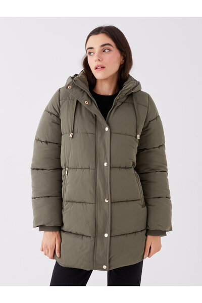 LC Waikiki Kapucnis sima túlméretes női pufferkabát