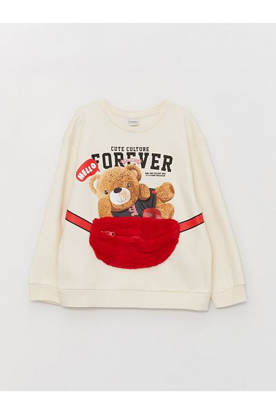 LC Waikiki Crew Neck – dívčí mikina s dlouhým rukávem s potiskem