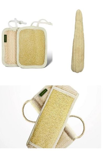 bonbonetti chocolate baby&kids Natural Pumpkin Bath Whole Body Washcloth Double Sided Natural Pumpkin Washcloth with Bath Glove Gift