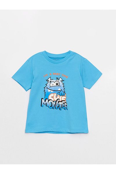 LC Waikiki Printed Short Sleeve Crew Neck T-Shirt for Baby Boy