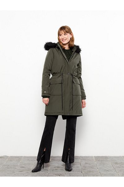 LC Waikiki Women's Plain Hooded Parka