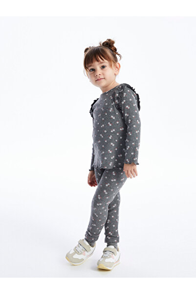 LC Waikiki Printed Baby Girl Tights with Elastic Waist
