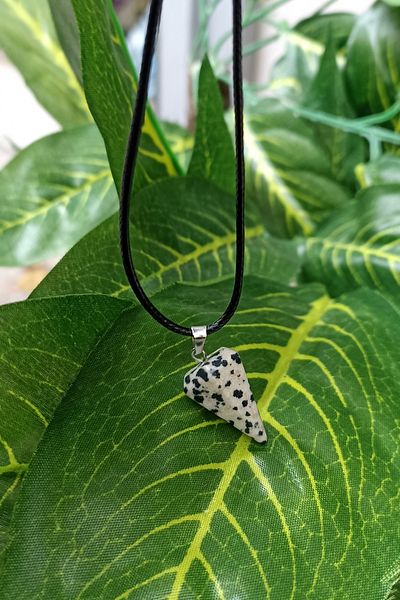 TAUS STONE Spotted Jasper Stone Unisex Pandula Necklace