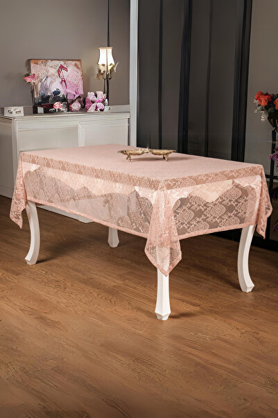 Finezza Față de masă Damask Lux Raschel Dantela roz 155x220 Cm - 1286