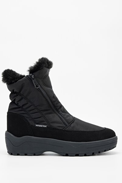 Valmenti Effetre Nagi Kadın Siyah Deri & Tekstil Kar Botu