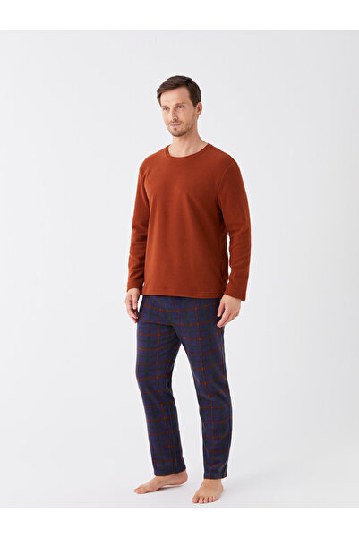 LC Waikiki Pánské pyžamo Standard Mold Plaid Fleece