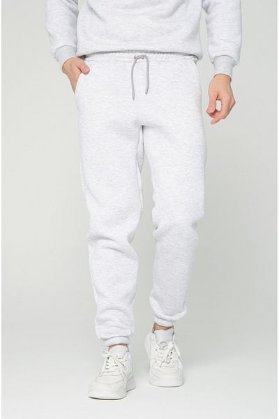 Four Man Ανδρικό ανοιχτό γκρι Jogger Sweatpants 100% βαμβακερό ελαστικό στον αστράγαλο