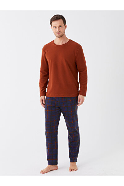 LC Waikiki Pánské pyžamo Standard Mold Plaid Fleece