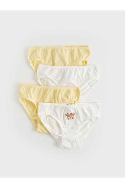 LC Waikiki Set of 4 Cotton Printed Panties for Baby Girl