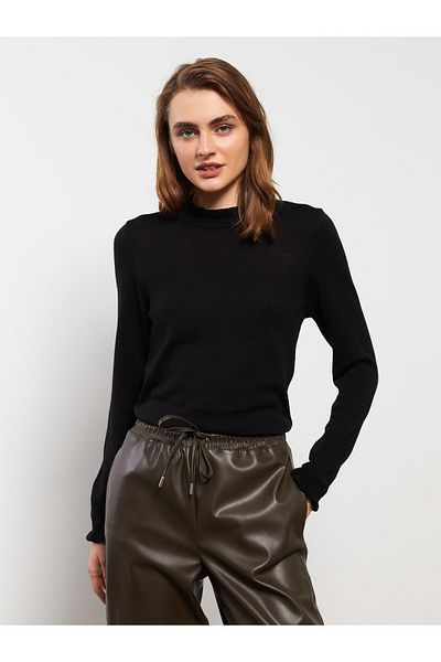 LC Waikiki High Collar Plain Long Sleeve Women's Knitwear Sweater