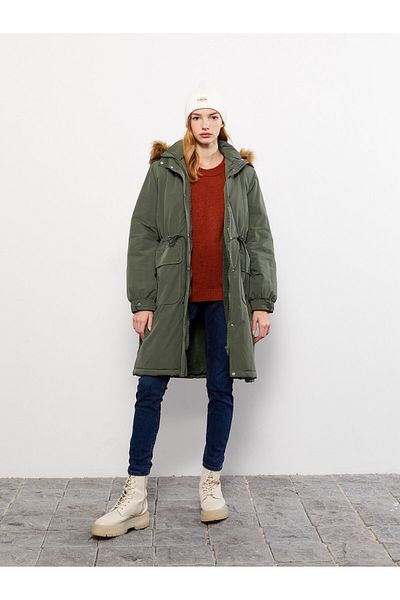 LC Waikiki Dámská jednoduchá parka s kapucí