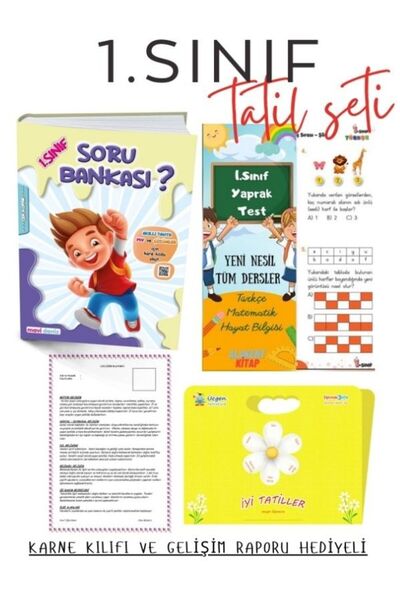 Mavi Deniz Yayınları 1. soru bankası + alakent yaprak test + karne kılıfı ve ...