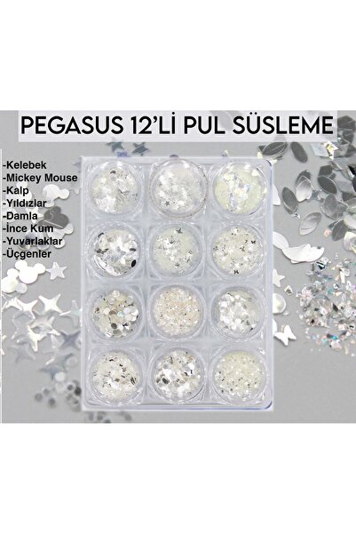 Genel Markalar TIRNAK SÜSLEME - PEGASUS 12 Lİ PUL SÜSLEME