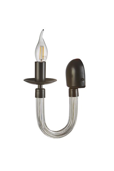 Bozyaka Aydınlatma Gina Black Pipe Glass Wall Sconce - Modern Indoor Rustic Led Bulb Included