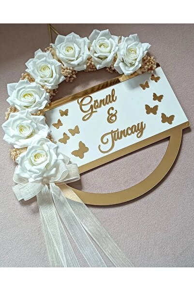 Evsay Nazar Dualı Ahşap Kapı Süsü Güllü Lüx Duvar Süsü Duvar Dekoru