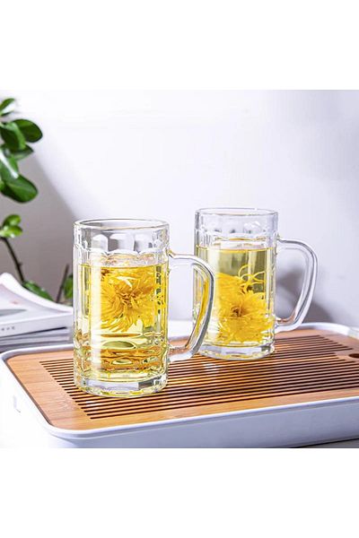 Paşabahçe Set of 4 500 Cc Argentinian Glass Cups with handles