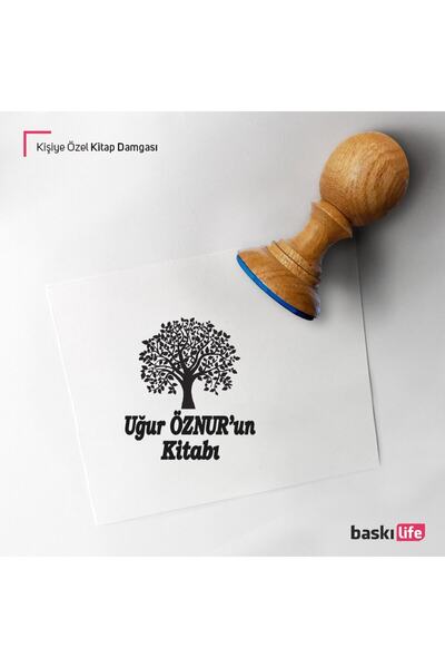 Baskı Life Ağaç Kişiye Özel Kitap Damgası Kitap Mührü Kaşe Kitap Mühür Özel D...