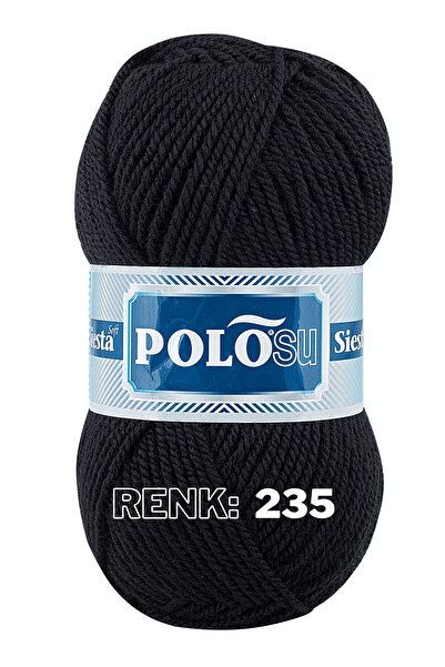 Polosu Siyah  Siesta Soft - Atkı Yelek Kazak El Örgü Ipliği : 235
