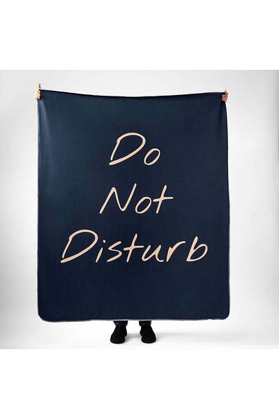 The Lucid Lab Do Not Disturb Navy Blue Fleece TV Blanket