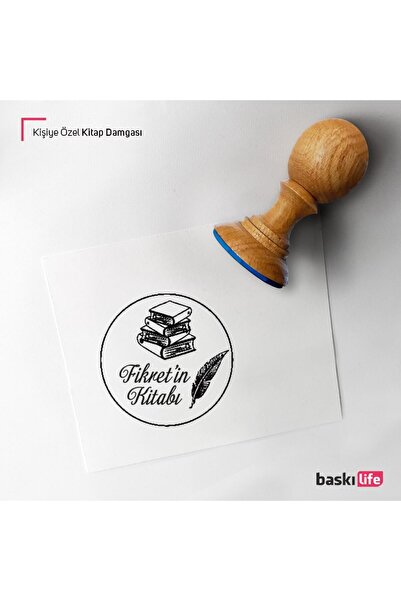 Baskı Life Kişiye Özel Kitap Damgası Kitap Mührü Kaşe Kitap Mühür Özel Damga