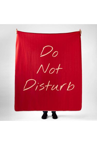 The Lucid Lab Do Not Disturb Burgendy Polar TV Blanket