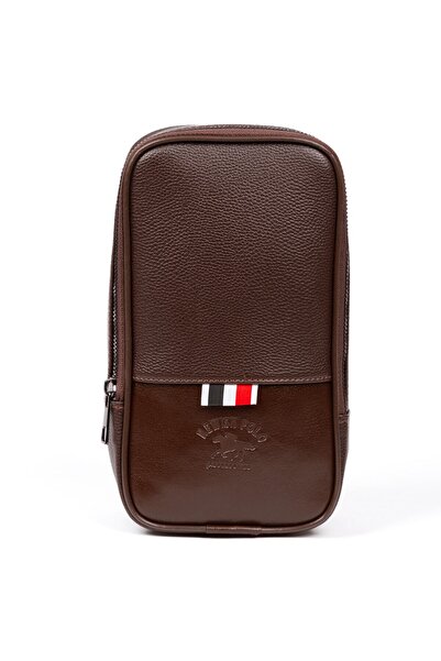 Newish Polo Men's Brown Waterproof Shaving Bag Daily Cosmetic Handbag 14x24cm