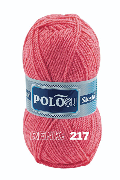 Polosu Siesta Soft - Atkı Yelek Kazak El Örgü Ipliği - Gül Kurusu - Renk: 217