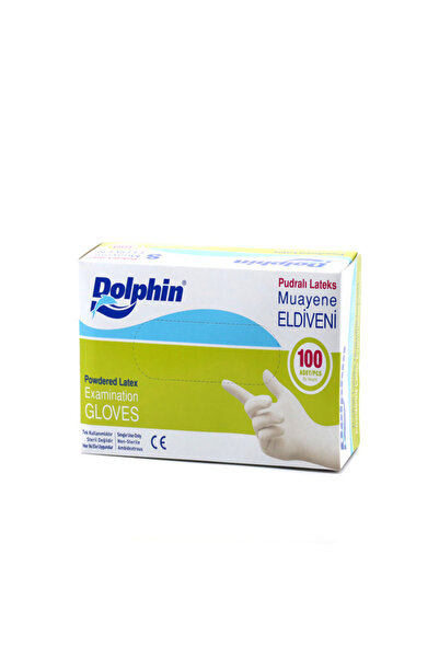 Dolphin Latex Powdered White Gloves (S)