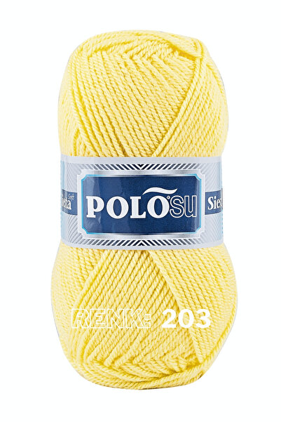Polosu Siesta Soft - Atkı Yelek Kazak El Örgü İpliği - Açık Sarı - Renk: 203