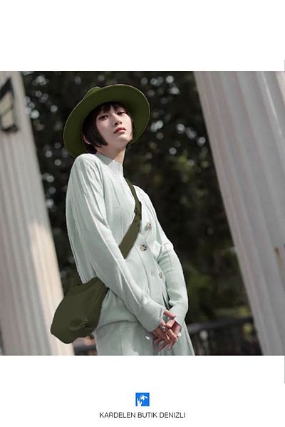 Kardelen Butik Denizli Felt Wide Fedora Hat for Women and Men in Autumn and Winter (Shrink Rope Available)