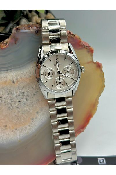 Reward Brand Stylish Women's Wristwatch with Silver Color Jewelled Steel Band