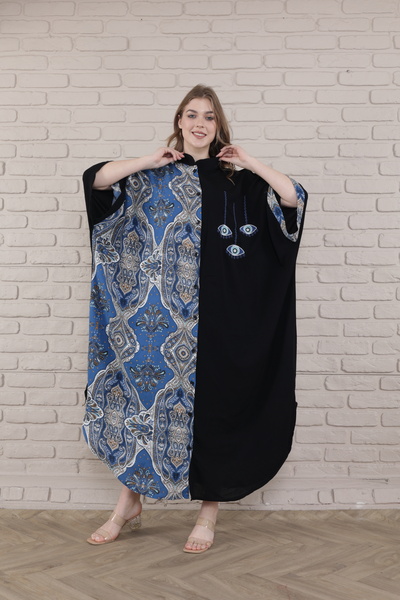 mervemoda Rochie neagră cu guler înalt pentru damă