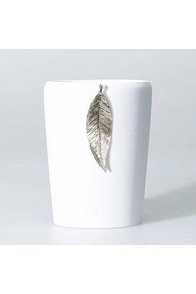Selim Θήκη οδοντόβουρτσας Leaf Λευκό Ασημί