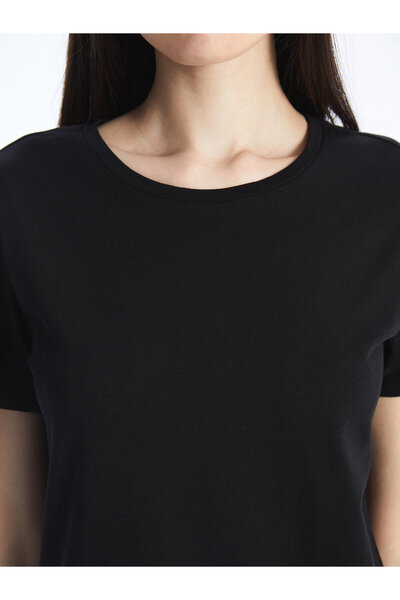 LC Waikiki Dámské tričko – výstřih, pevný střih, krátký rukáv