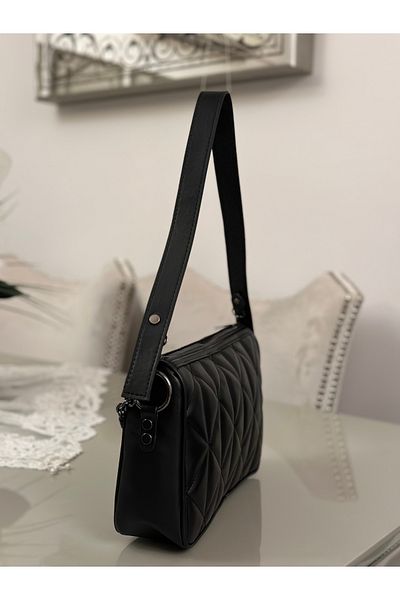 mossi Quilted Women's Shoulder and Shoulder Bag with Black Chain Detail