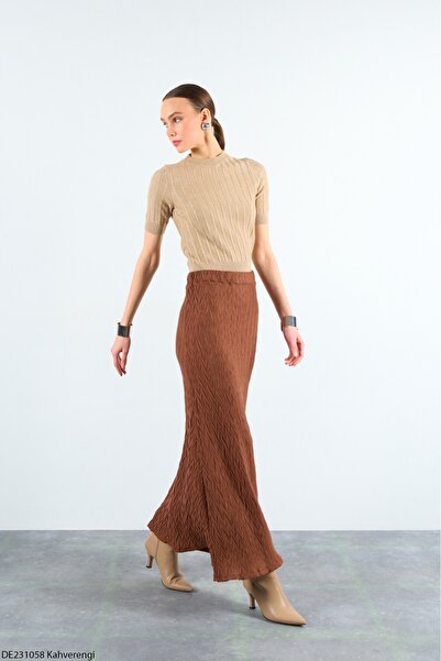 Lupies Kadın Beli Lastikli Zikzaklı Etek